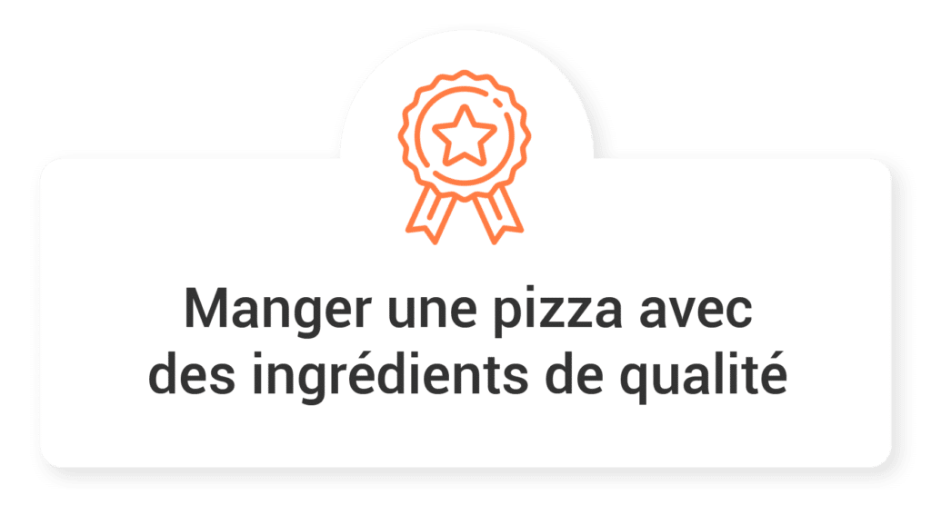 manger une pizza avec des ingredients de qualite